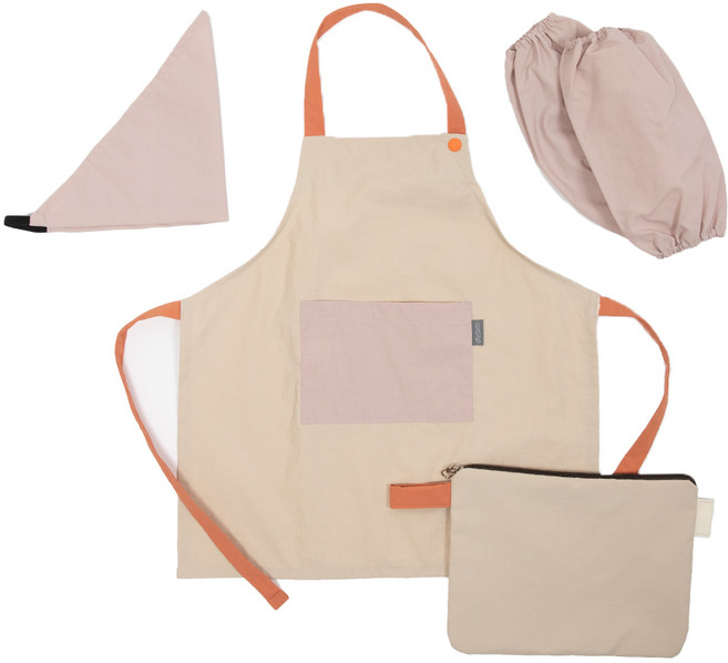 세맘스 오트밀크 방수 앞치마+두건+토시+파우치세트