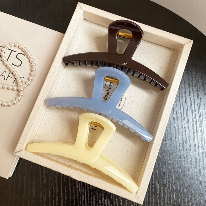 린엘 가벼운 아크릴 13cm 긴머리 헤어 집게핀