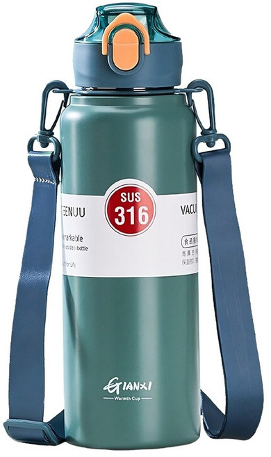 GIANXI 대용량 스포츠 보온병, 1개, 블루, 1000ml