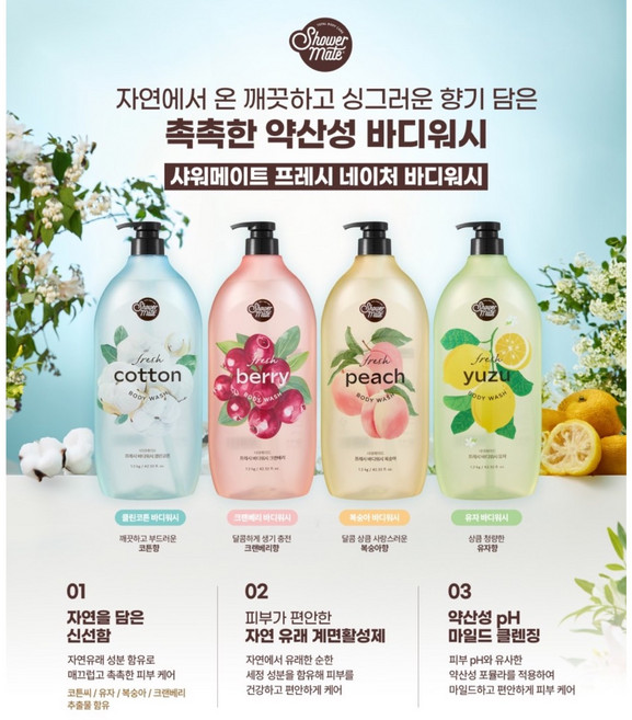 샤워메이트 바디워시 복숭아, 1.2kg, 5개