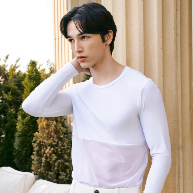 TECHSKIN 남성 하프메쉬 이너웨어 쿨티셔츠