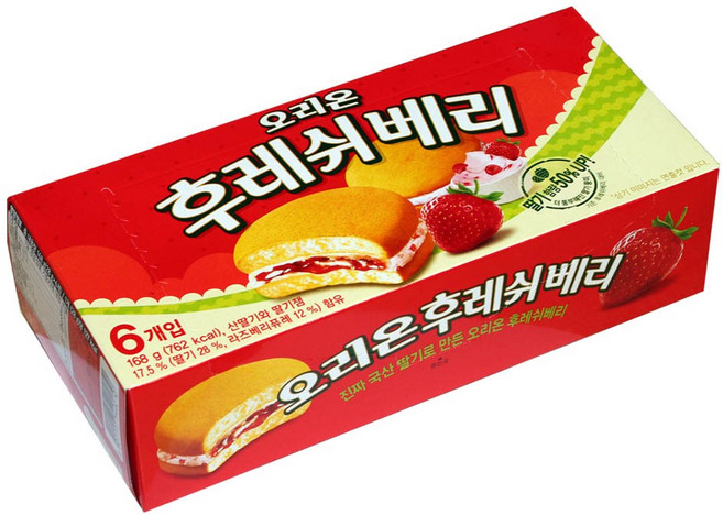 오리온 후레쉬베리 딸기 6개입, 168g, 1개