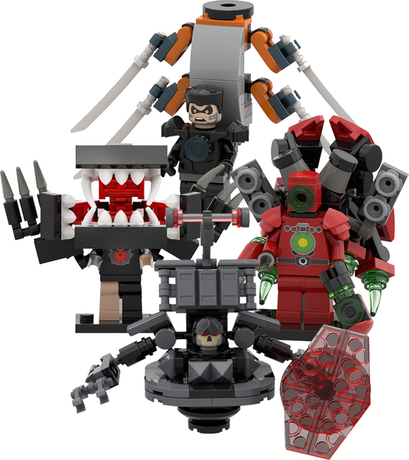 로앤제이 스키비디 토일렛 미니블록 4종세트 스키비디 좀비 유니버스, 1개 세트(4pcs), 1개