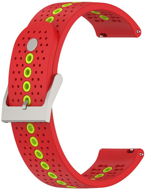 Garmin vivoactive 6 / 5 GPS 運動矽膠錶帶 20mm 腕帶, 紅綠, 1個
