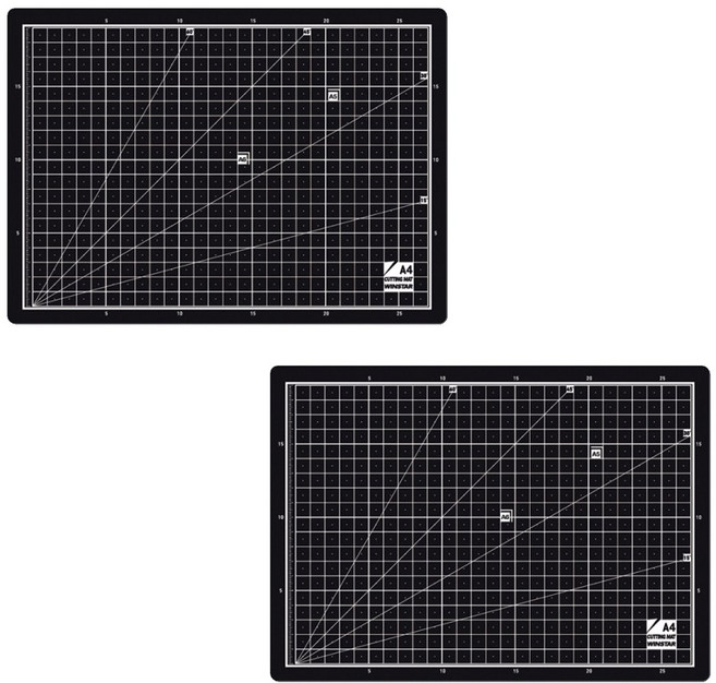 윈스타)커팅매트(블랙/A4/300*215mm) 2개입