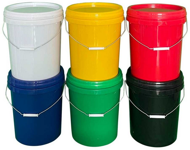 20리터 25L 뚜껑 플라스틱 버킷 빠게스 다용도 물통 액체, 25L 흰색(뚜껑 포함)