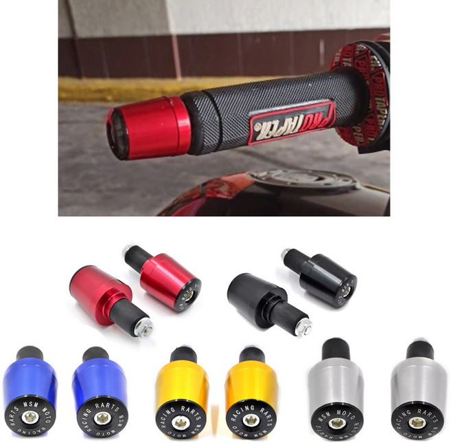 발통마켓 세트판매 오토바이 튜닝 핸들발란스 바 엔드 떨림 방지 진동 감소, 블랙, 2개