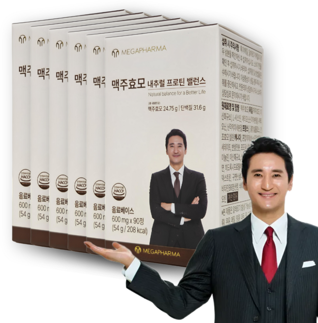[알타파마 업그레이드] 메가파마 신현준 독일산 맥주효모 비오틴 난각막 단백질 황금 밸런스 90정 x 6통, 6개