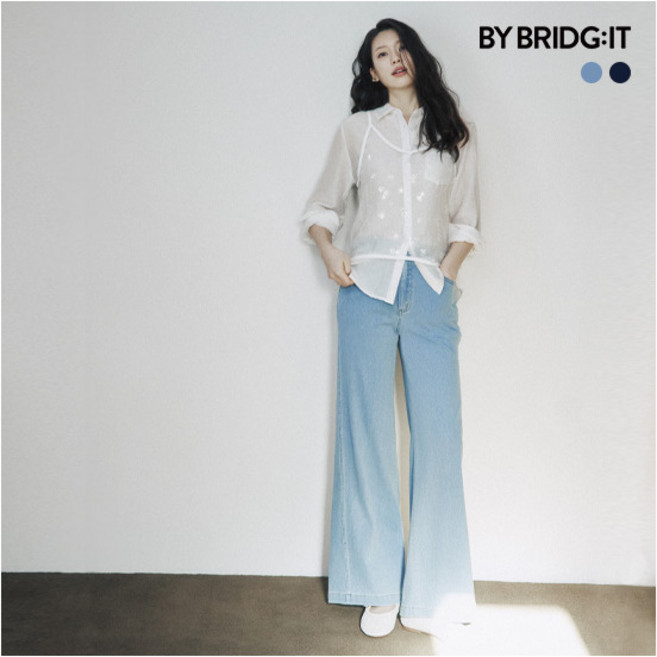 [바이브리짓] (26SS) 소프트 라인 니팅 데님팬츠 2종