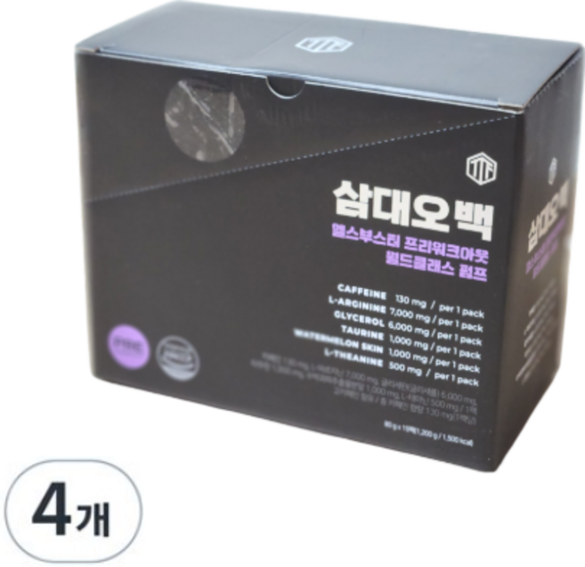 삼대오백 헬스부스터 프리워크아웃 월드클래스 펌프 에너지 드링크 오렌지맛 15p, 1.2kg, 4개