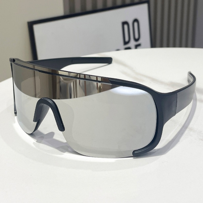 運動風鏡 戶外騎行防風護目鏡, 1個, 戶外防風鏡-黑框水銀片, 黑銀色