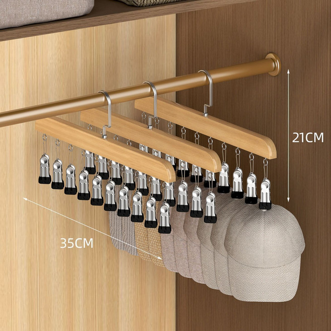 멀티 집게 수납 모자 다용도 옷장 정리 양말 속옷 모자 집게 걸이 YCY, 2개, 카키