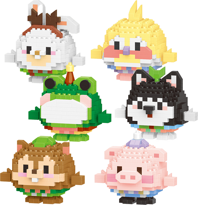 [블럭킹] 나노블럭 Ball Party 귀여운 동물 6종 모음 어린이 KC인증 BK045, 1개, B. 6종 BOX