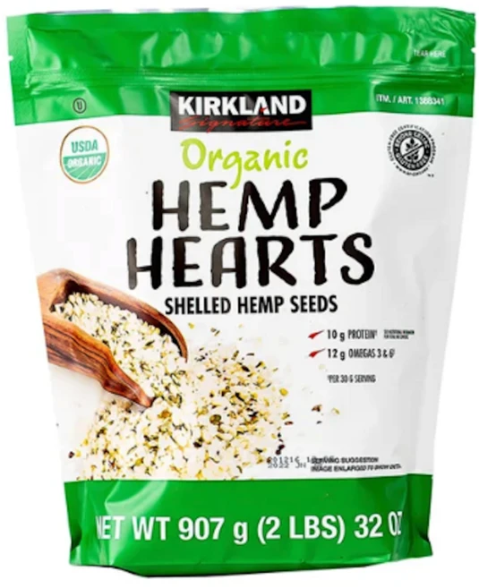 코스트코 커클랜드 유기농 햄프하트 햄프씨드 오메가3 단백질 슈퍼푸드 Kirkland Signature Organic Hemp Hearts, 1개, 907g - 쿠팡