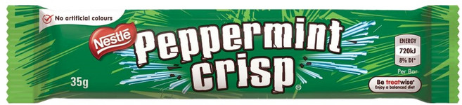 네슬레 페퍼민트 크리싶 밀크 초코바 35g Nestle Peppermint Crisp, 1개