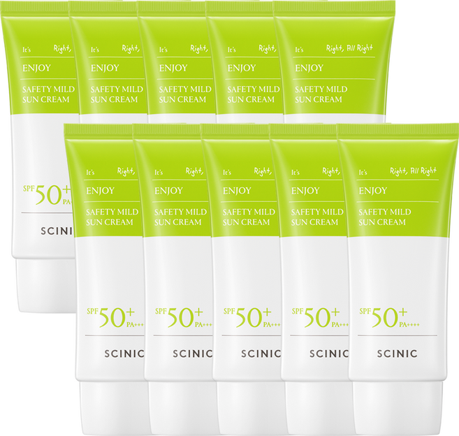 싸이닉 엔조이 세이프티 마일드 비건 선크림 무기자차 SPF50+ PA++++ 50g 10개