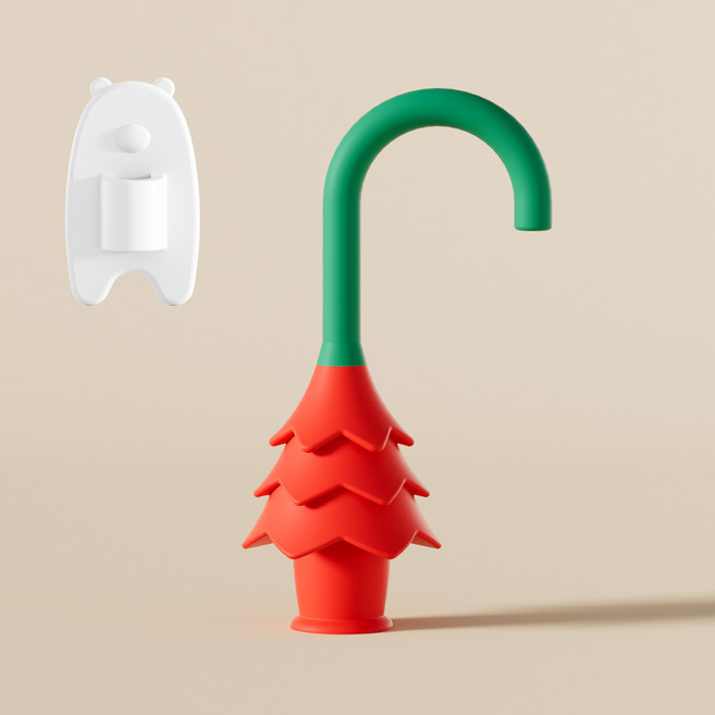 살림공작소 문닫힘방지 솔방울고리, 1개, 레드