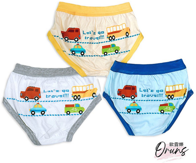 Orung 歐露娜 男童三角褲 台灣製車車圖案 親膚透氣舒適