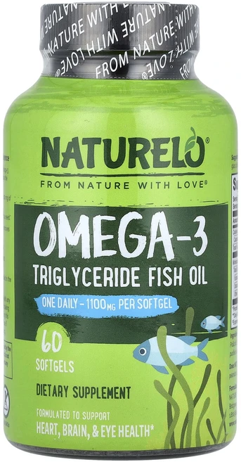 네츄렐로 오메가3 중성지방 피쉬 오일 1100mg 소프트젤 60정, 4개 - 쿠팡