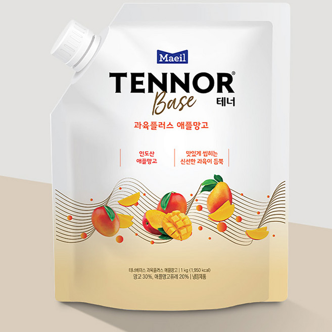 매일 테너베이스 과육플러스 애플망고 1kg 냉장제품 아이스박스무료포장 및, 1개