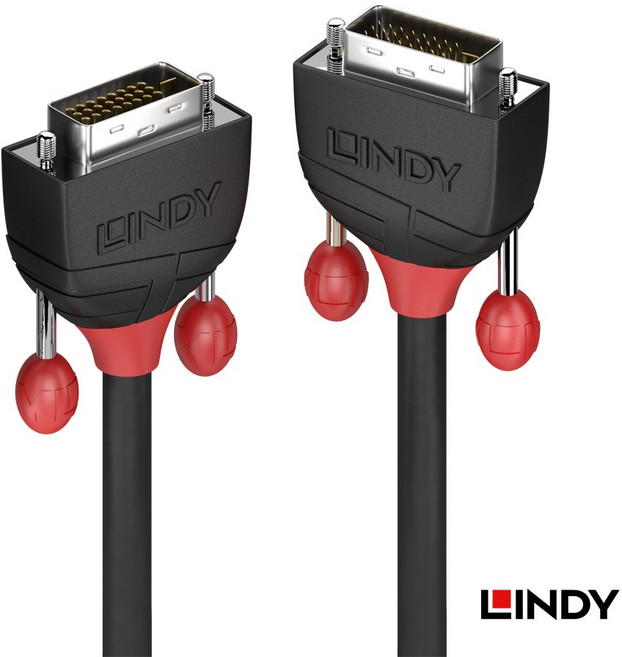 LINDY 林帝 BLACK LINE DVI-D雙鍊結 公 TO 公 傳輸線 3M, 1個