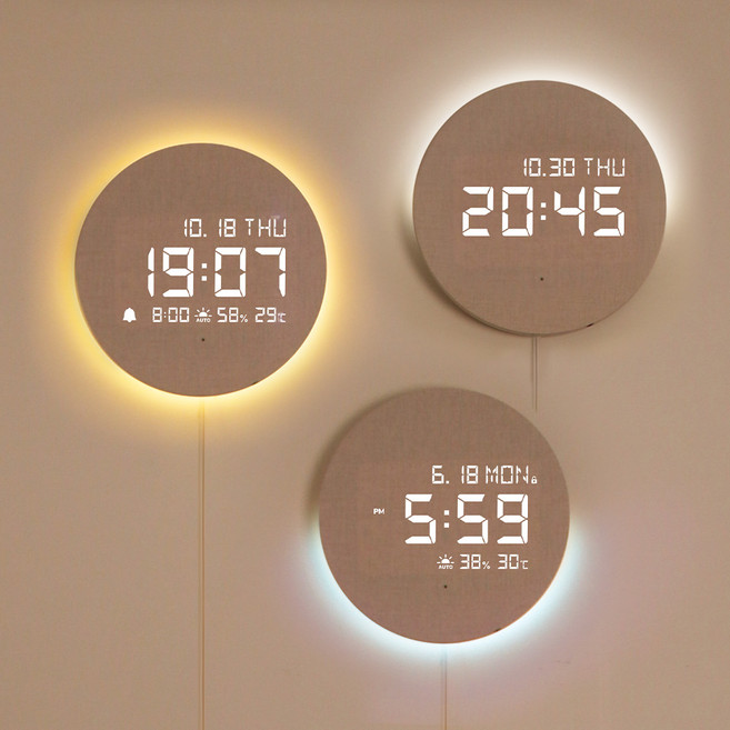아이정 선라이즈 LED 무드등 벽시계 감성 인테리어 L, 상세페이지 참조