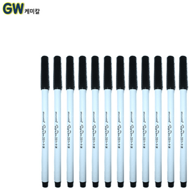 모나미 수성사인펜 351 12개, 흑색