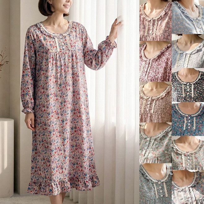 로즈맘 미향단추레이스홈웨어원피스