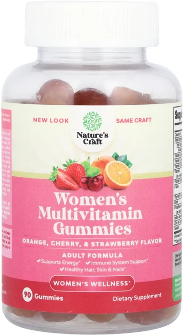 Nature's Craft 여성용 종합비타민 구미젤리 오렌지 체리 & 딸기 구미젤리 90개, NaturesCraft여성용종합비타민구미젤리오렌지체리딸, 1개 - 쿠팡