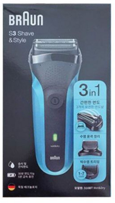 브라운 시리즈3 310BT 전기면도기 수염관리트리머/수염정리트리머 /강추, 브라운 시리즈3 310BT 전기면도기 수염관리트리머/수