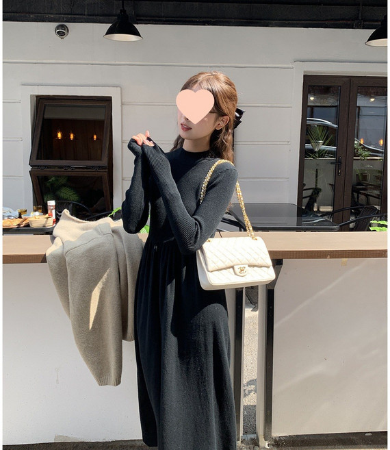 스타일닥터 여성 니트 원피스 프렌치 심플 스웨터 원피스