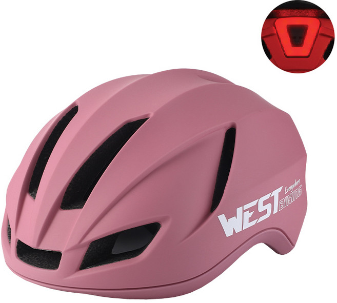 시그니처베이지 자전거 킥보드 초경량 후미등 헬멧 YPZ439, 다크 핑크, 1개