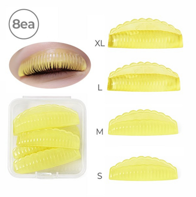 오드뷰티 3색4사이즈 결정리 노글루 실리콘 속눈썹 펌, 1개, (투명)옐로우