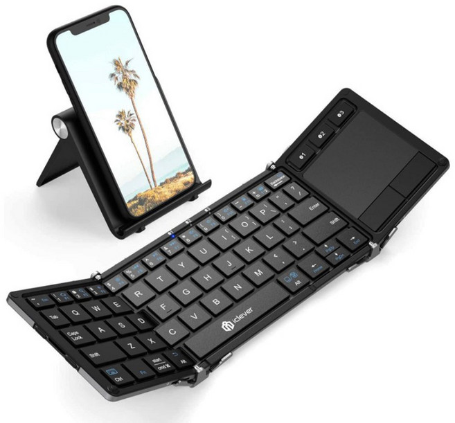 블루투스 키보드 폴딩 접이식 키보드 iClever BK08, Black dark grey, Black dark grey