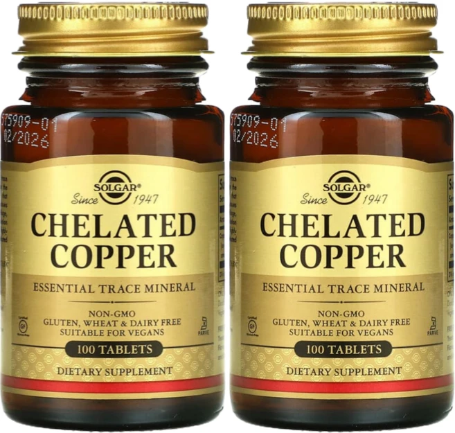 솔가 킬레이트 쿠퍼 구리, 2개, 100정, 100정 - 쿠팡