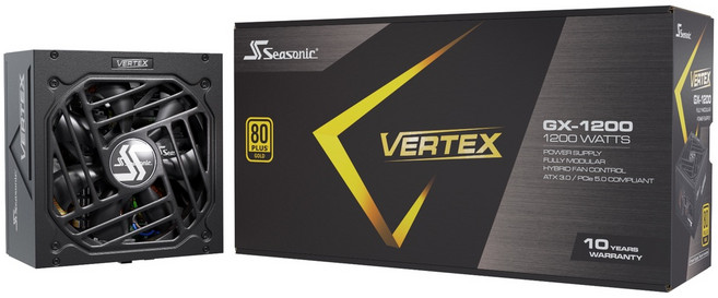 海韻 VERTEX GX-1200(1200W) 雙8/金牌/全模組/ATX3.0(PCIe 5.0)/10年保 電源供應器, 1個