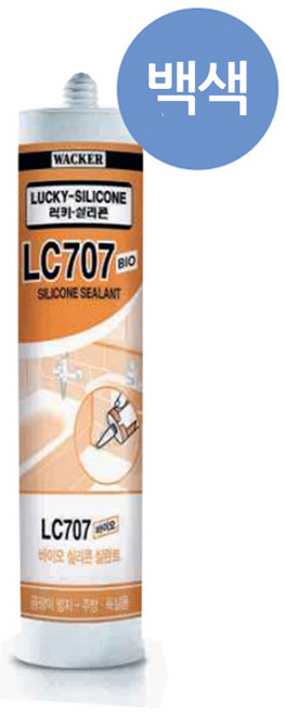 럭키실리콘 LC707 바이오 욕실 주방 곰팡이 방지 항균 실리콘 270ml 백색, 1개