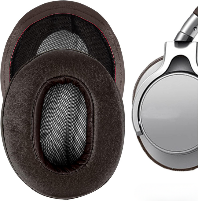 소니 MDR-1ABT SONY MDR-1RBT MDR-1RNC 헤드폰용 교체 이어패드/이어쿠션 수리 부품 이어패드 이어폰커버 이어폰폼팁 쿠션 헤드셋스펀지 헤드셋커버 헤드셋커버교체, 2개, 갈색