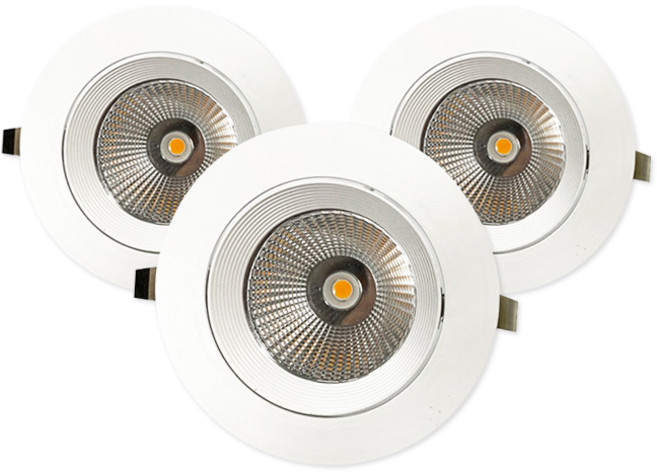 라인조명 LED 에코 COB 집중형 3인치 다운라이트 9w, 3개, 전구색