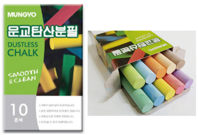 문교화학 문교 탄산 분필 혼합 색상 10개입