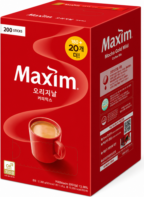 맥심 오리지날 커피믹스 (12G*180입), 12g, 180개입, 1개