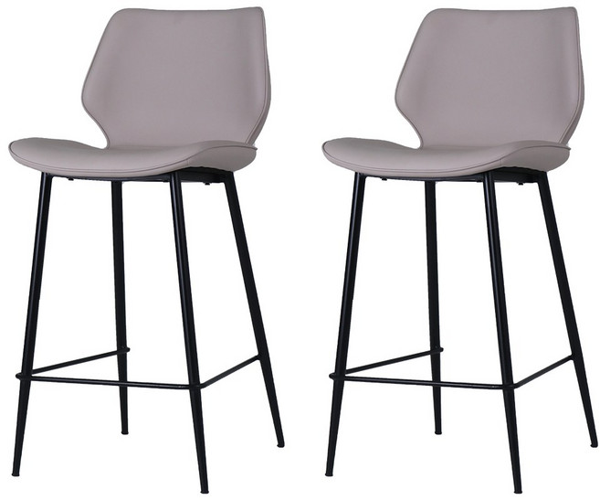 제노의자2P 고정 바체어 카페 업소용 인테리어의자, 2개, 베이지