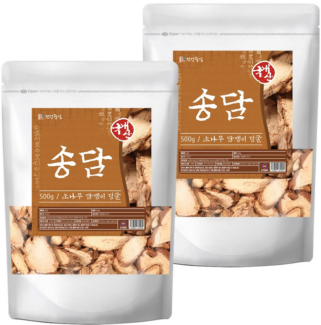 건강중심 국산 송담 500g 소나무 담쟁이 슬라이스, 2개