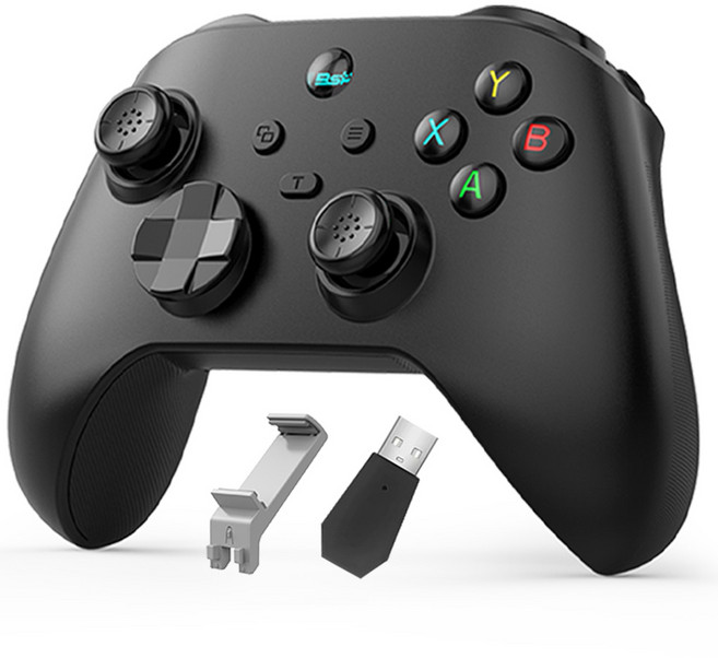 PC 게임 컨트롤러 무선 컨트롤러 PC/스팀/스팀덱/안드로이드/iOS 모바일 게임 지원 (홀 효과 & 진동), 1개, 검정색