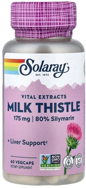 Solaray Milk Thistle Seed Extract 솔라레이 밀크씨슬 씨 추출물 60베지캡스, 1개, 60정 - 쿠팡