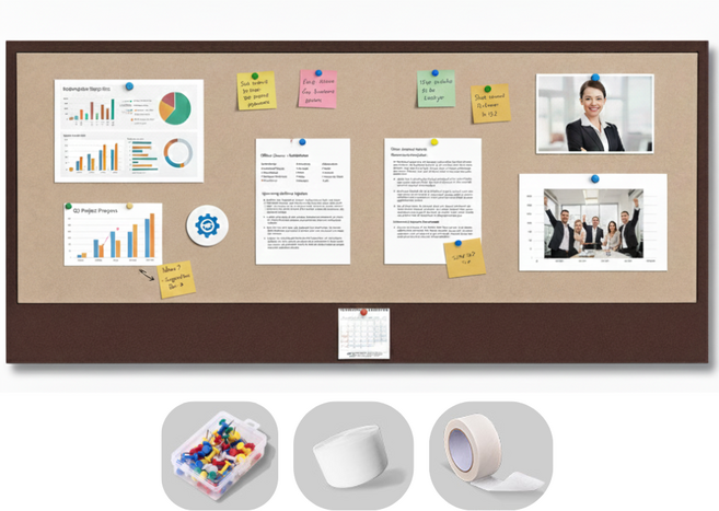 바이빈이 접착식 코르크 게시판 보드