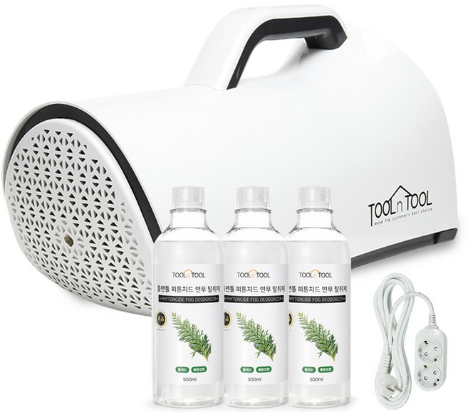 툴앤툴 피톤치드 연무기 탈취제 케어로 F1+1500ml+4.5M연장멀티탭 화장실냄새제거 옷장냄새 담배냄새 실내냄새탈취, 1개, 1.5L