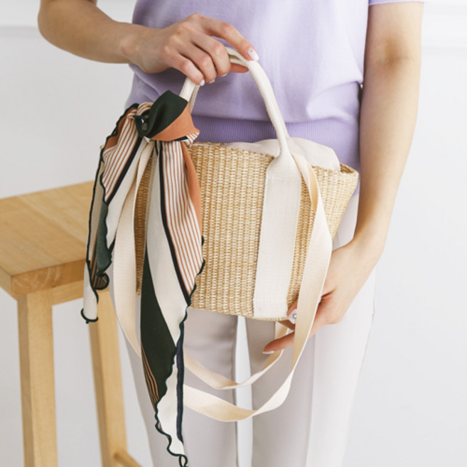 미쓰백 느낌 라탄백 바구니모양 밀짚 숄더백 에코백 왕골 쇼퍼백