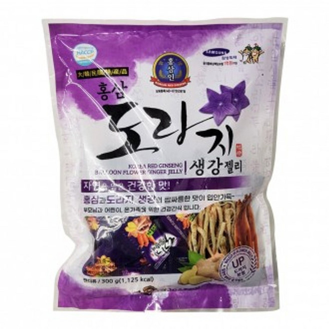 홍삼인 홍삼 도라지 생강 젤리 300G 부모님선물 도라지제리 홍삼도라지젤리, 1개