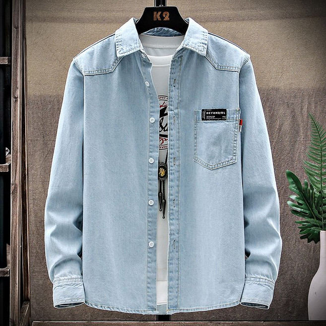 봄여름 남성 데일리 긴팔 데님 셔츠 아우터 캐주얼 청 남방 셔츠 데님 자켓 간절기